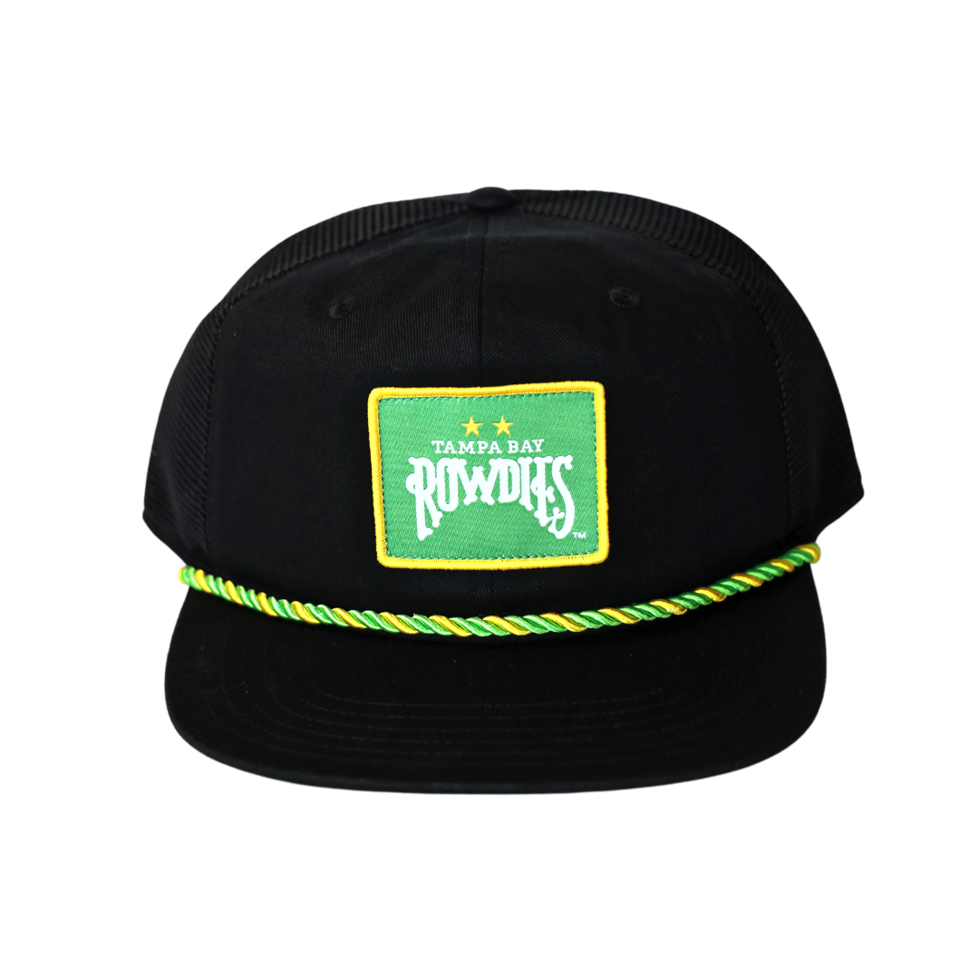 ROWDIES BLACK SNAPBACK TWO STAR ROPE SPORTIQE HAT