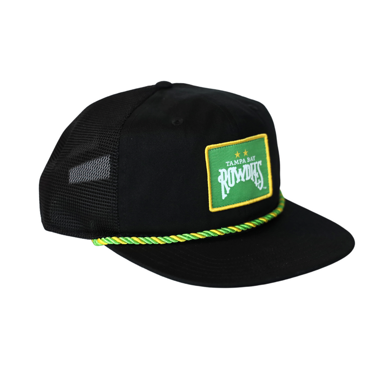 ROWDIES BLACK SNAPBACK TWO STAR ROPE SPORTIQE HAT