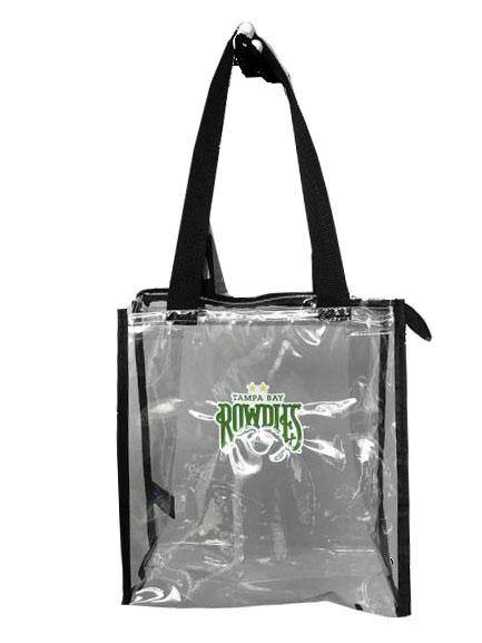 ROWDIES CLEAR SQUARE BAG WITH BLACK STRAPS - The Bay Republic | Team Store of the Tampa Bay Rays & Rowdies