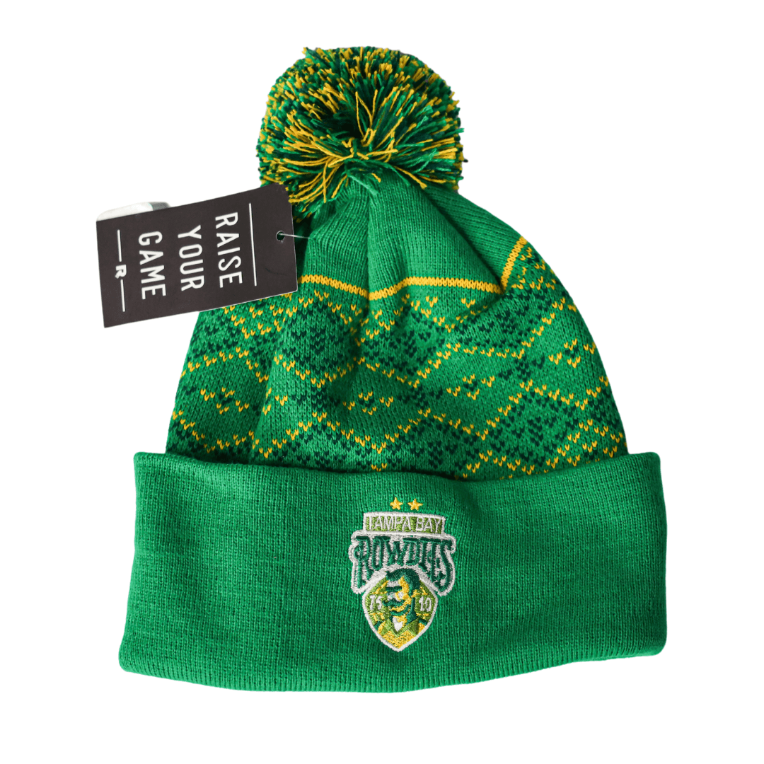ROWDIES GREEN KNIT BEANIE WITH ARGYLE PATTERN - The Bay Republic | Team Store of the Tampa Bay Rays & Rowdies