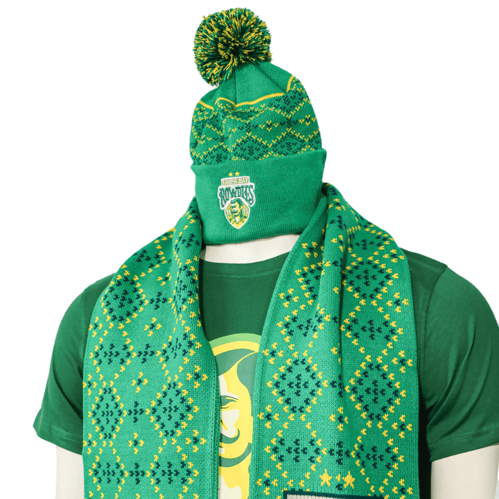 ROWDIES GREEN KNIT BEANIE WITH ARGYLE PATTERN - The Bay Republic | Team Store of the Tampa Bay Rays & Rowdies
