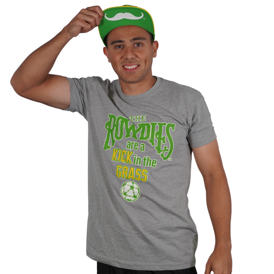 THE ROWDIES ARE A KICK IN THE GRASS GREY T-SHIRT