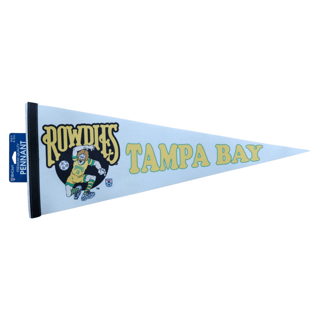 ROWDIES WHITE RETRO PENNANT - The Bay Republic | Team Store of the Tampa Bay Rays & Rowdies