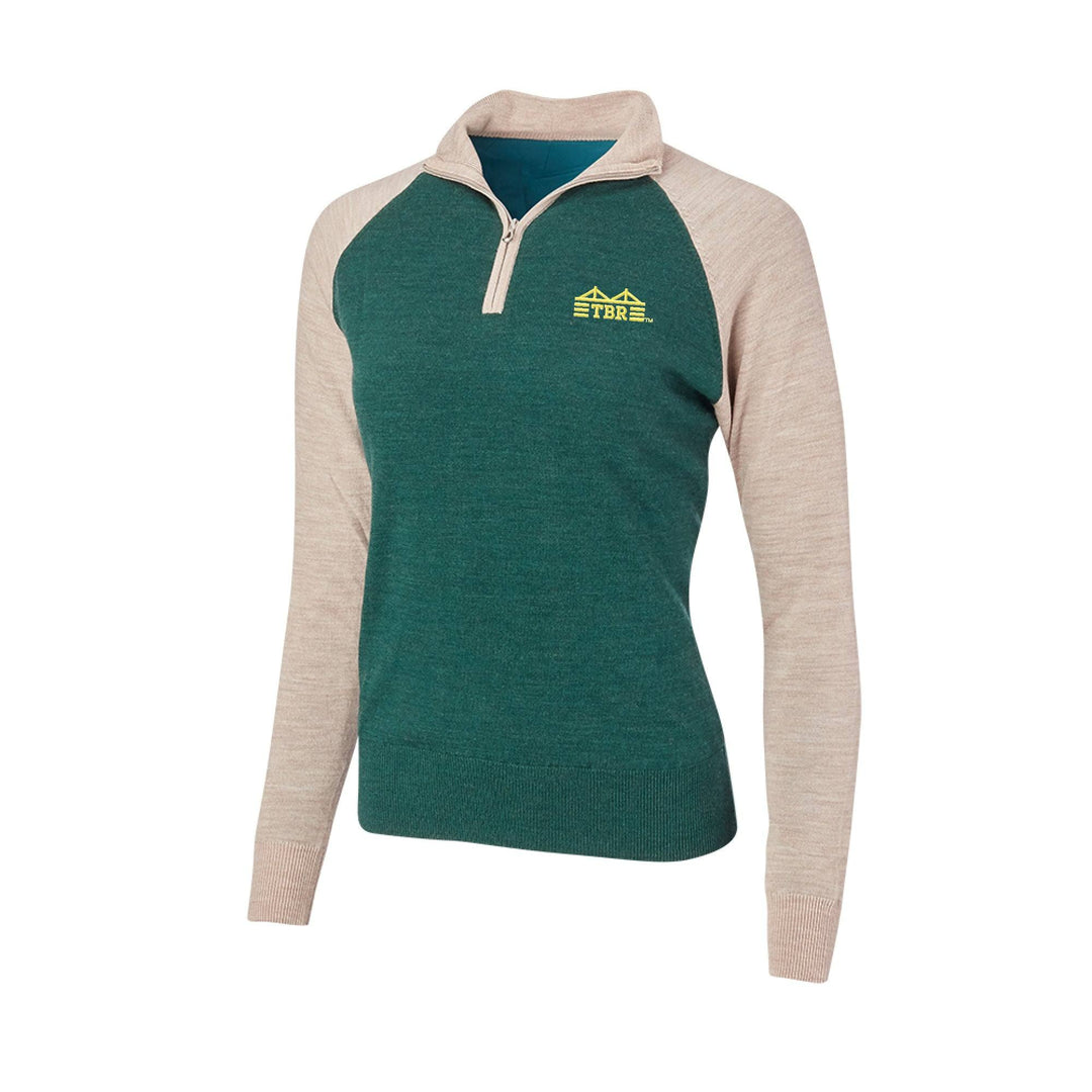 ROWDIES WOMENS GREY AND GREEN 1/4 ZIP PULLOVER - The Bay Republic | Team Store of the Tampa Bay Rays & Rowdies