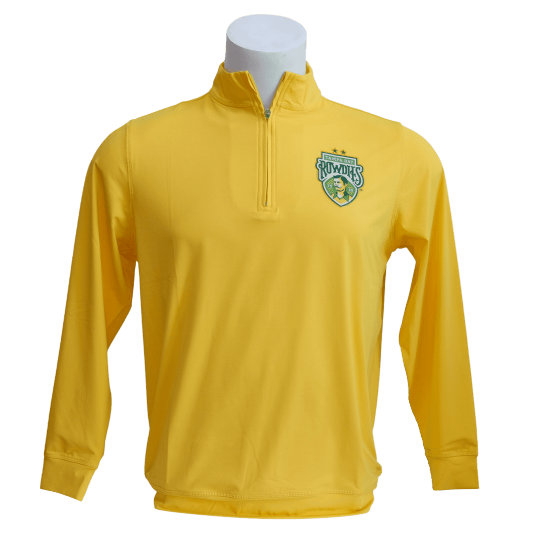 ROWDIES YELLOW CREST 1/4 ZIP - The Bay Republic | Team Store of the Tampa Bay Rays & Rowdies