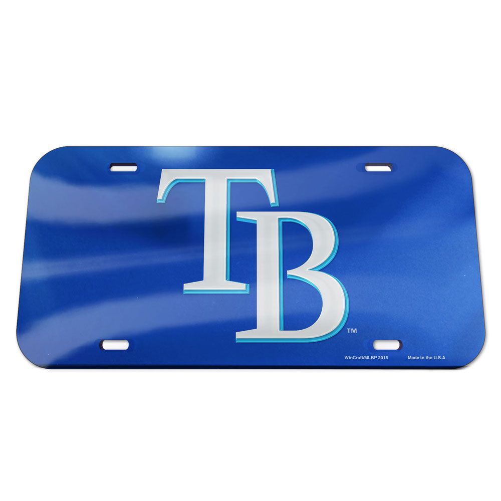 Rays WinCraft Shiny Blue TB Logo License Plate